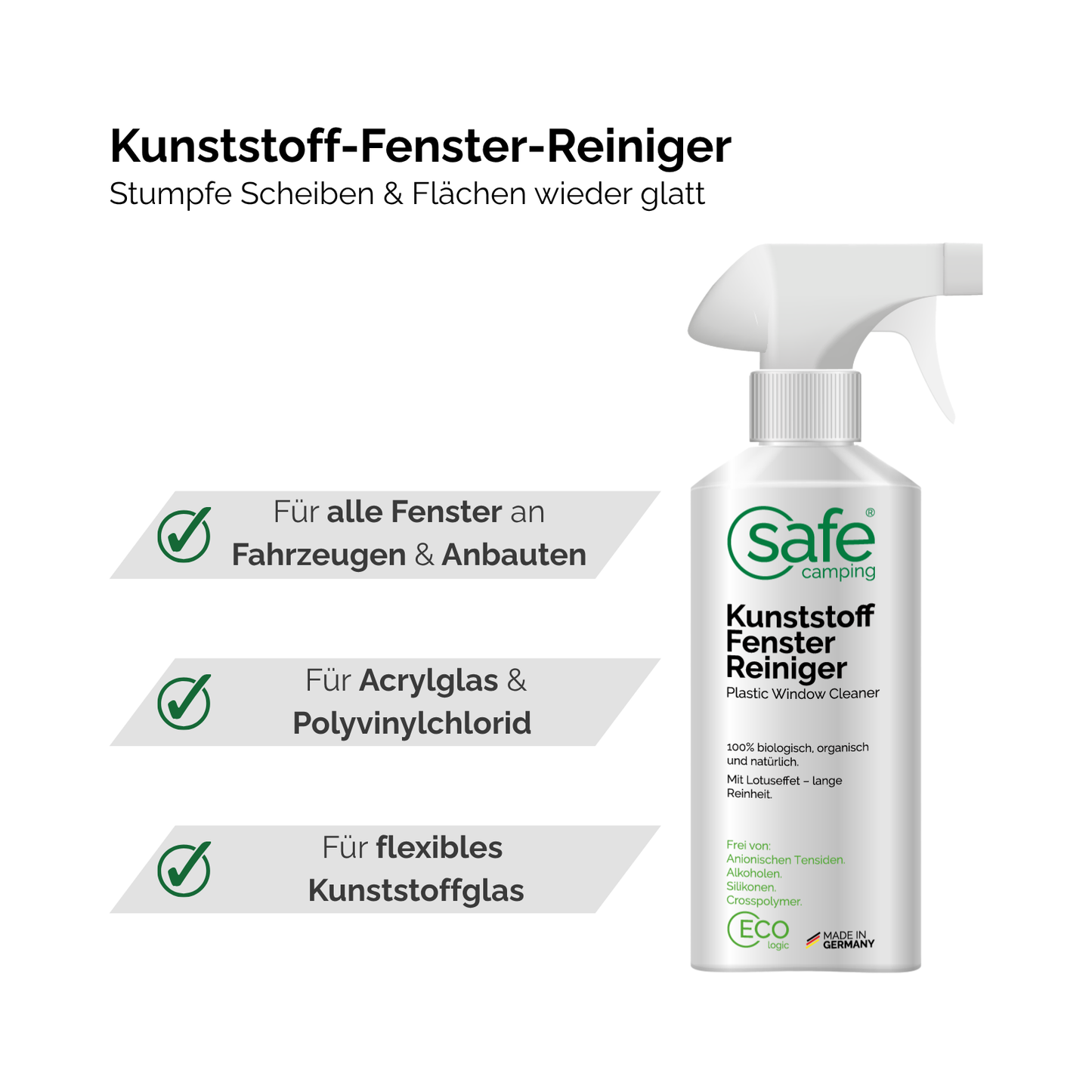 Plastic Window Cleaning System - safe cleaning of all plastic windows