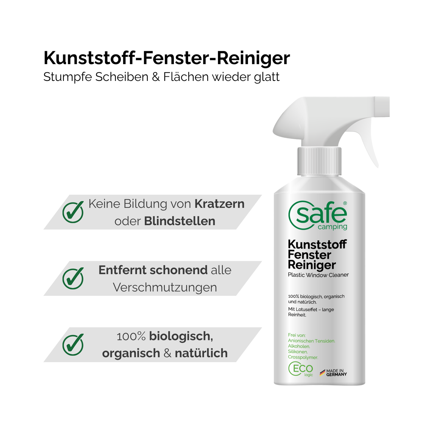 Plastic Window Cleaning System - safe cleaning of all plastic windows