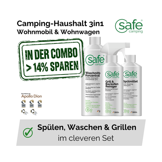 Camping-Haushalt 3in1 - Grill, Geschirr & Wäsche