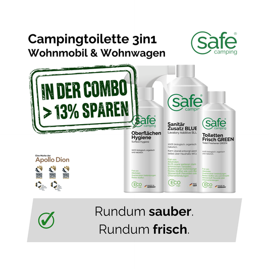Campingtoilette 3in1 - Fäkalientank, Spülwasser & Hygiene